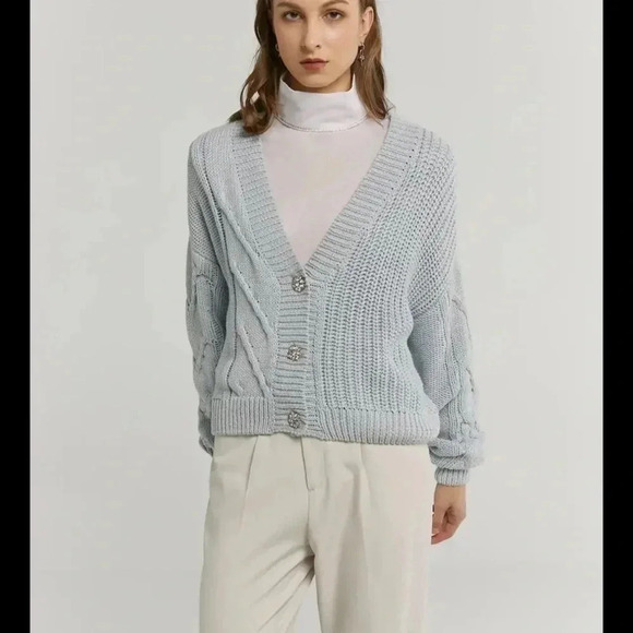 Gentle Herd Knit Buttoned Pink Cardigan - Picture 3 of 5